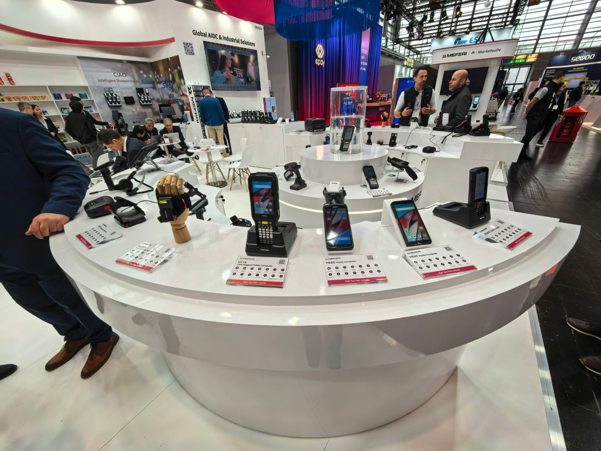 ME87 UHF RFID Mobile Computer – EuroShop 2026 ME87 mobile computer with built-in UHF RFID showcased at EuroShop 2026 booth