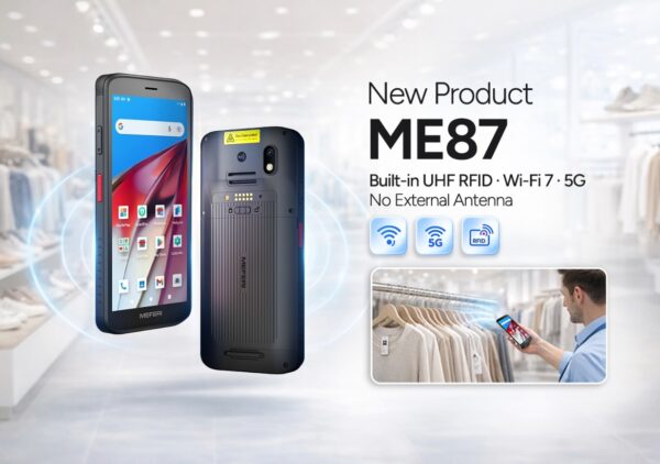 MEFERI ME87 rugged mobile computer with built-in UHF RFID, 5G and WiFi, no external antenna
