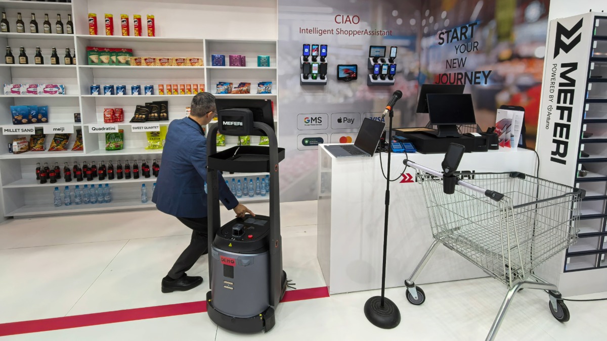 Retail Inventory & Replenishment Robot - EuroShop 2026 Retail inventory and replenishment robot showcased at MEFERI booth during EuroShop 2026