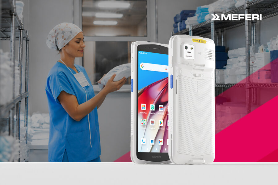 MEFERI ME61HC healthcare mobile computer with antibacterial housing in a pharmaceutical environment